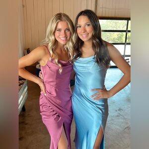 Pink satin midi dress!!!